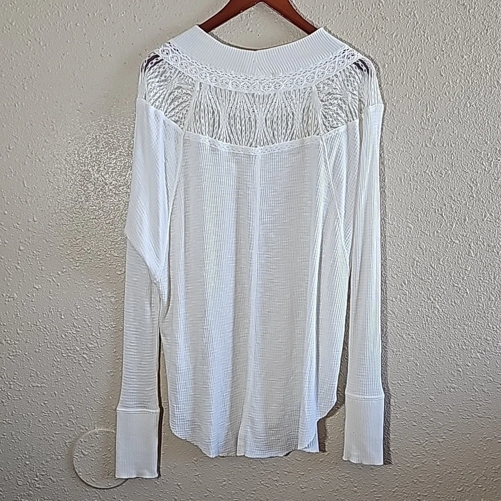 Free People White Thermal Top